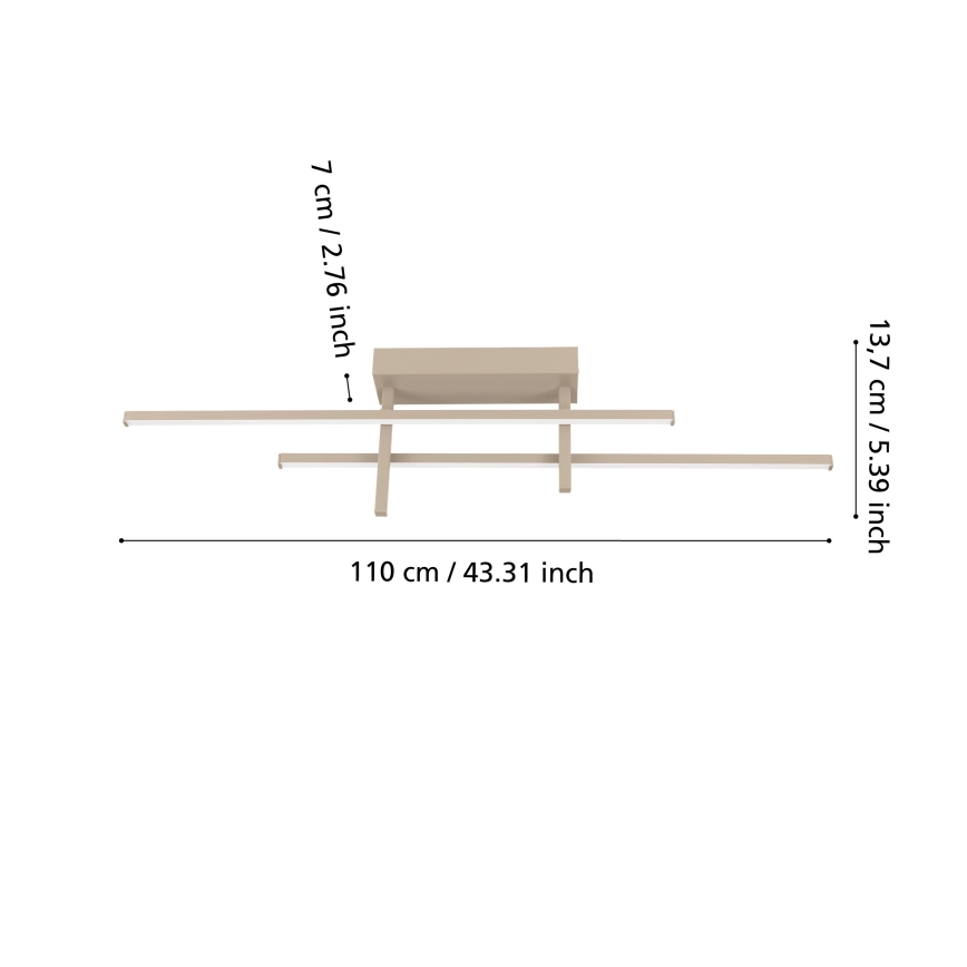 Eglo - LED таванно осветително тяло LED/20W/230V бежово