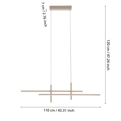 Eglo - LED люстра на кабел LED/20W/230V бежова