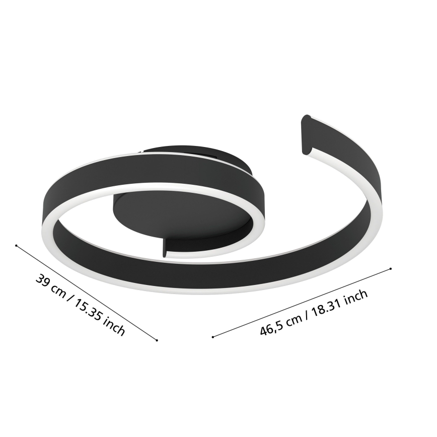 Eglo - LED RGBW Димируемо таванно осветително тяло LED/37W/230V 3000-6500K черно