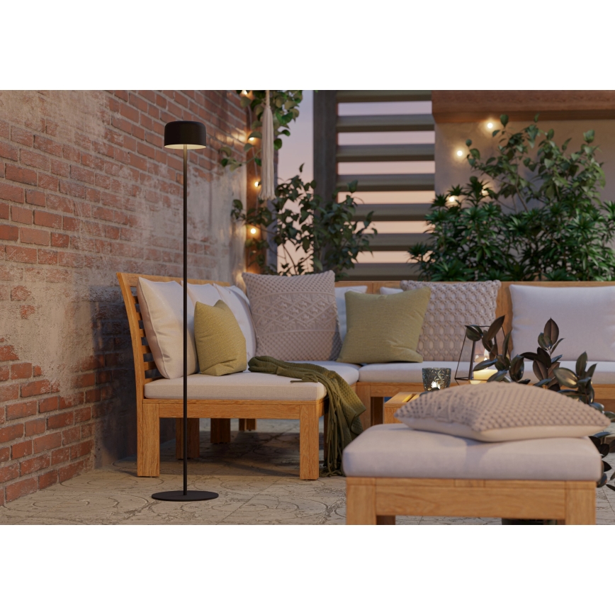 Eglo - LED соларна презареждаща се сенсорна подова лампа LED/2,8W/3,7V 1800 mAh IP44 черна