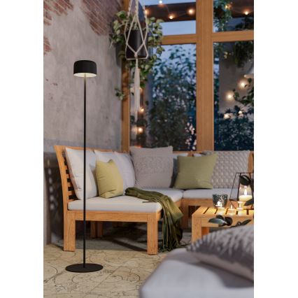 Eglo - LED соларна презареждаща се сенсорна подова лампа LED/2,8W/3,7V 1800 mAh IP44 черна