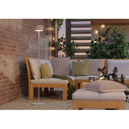 Eglo - Соларна презареждаема подова LED лампа с докосване, 2,8 W / 3,7 V, 1800 mAh, IP44, бяла