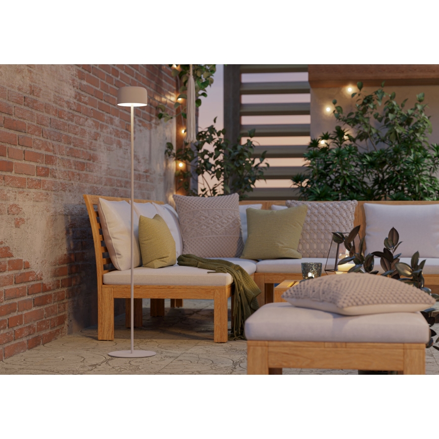 Eglo - LED соларна акумулаторна сензорна подова лампа LED/2,8W/3,7V 1800 mAh IP44 бяла