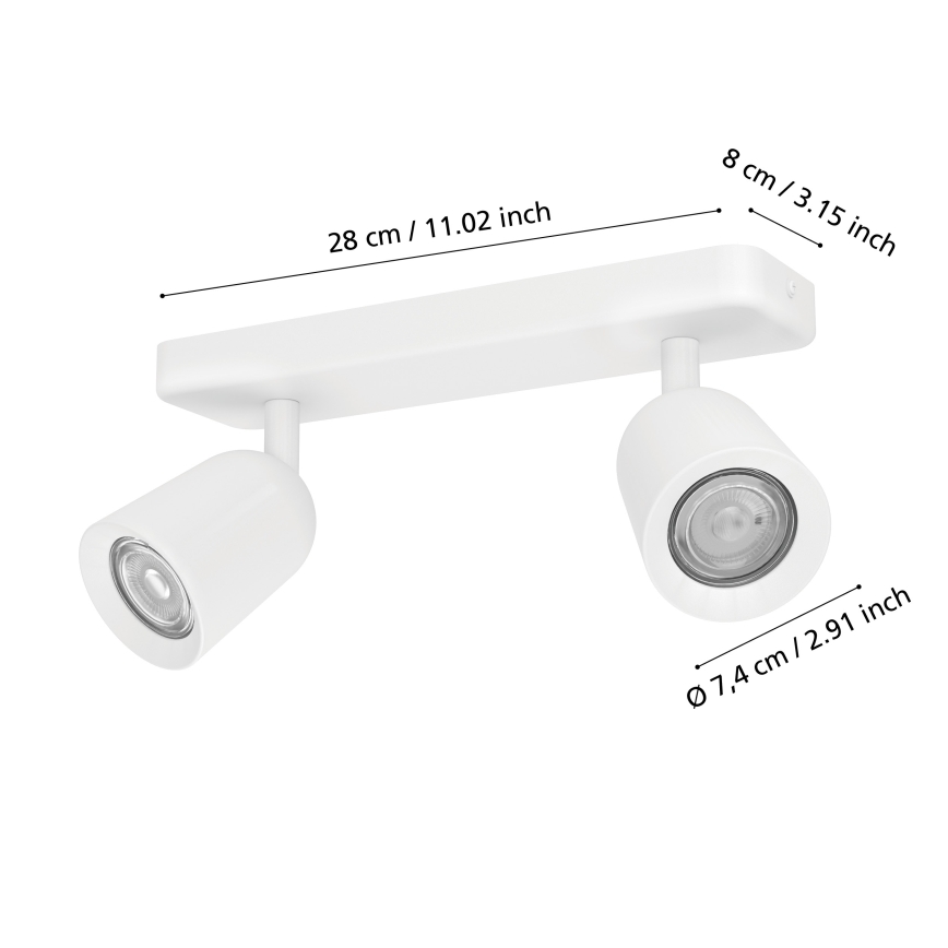 Eglo - Насочващо осветително тяло 2xGU10/10W/230V бяло