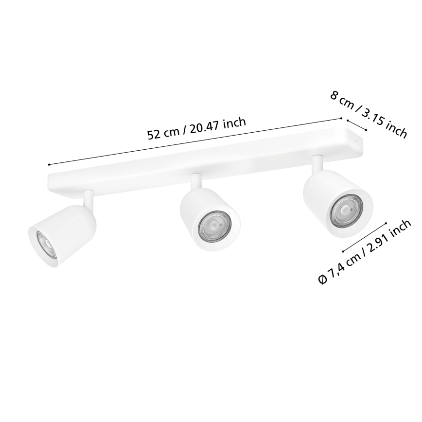Eglo - Точково осветително тяло 3xGU10/10W/230V бяло