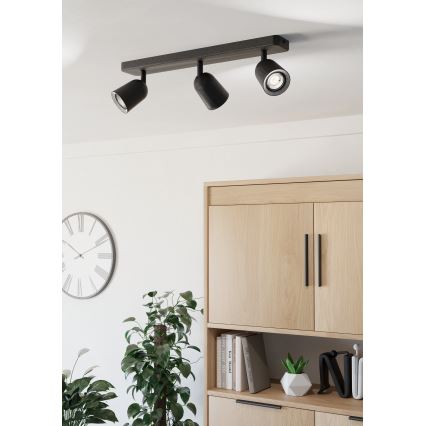 Eglo - Точково осветително тяло 3xGU10/10W/230V черно