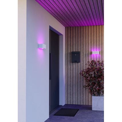 Eglo - LED RGBW Външна стенна лампа с възможност за димиране LED/10W/230V 2700-6500K IP55 бяла