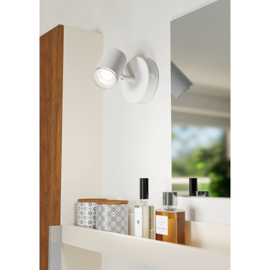 Eglo - Стенно точково осветително тяло за баня 1xGU10/5W/230V IP44 бяло