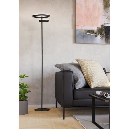 Eglo - Димируема подова лампа LED/16W/230V + LED/12W черна