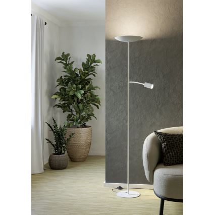 Eglo - Димируема LED подова лампа LED/26,5W/230V + LED/4W бяла