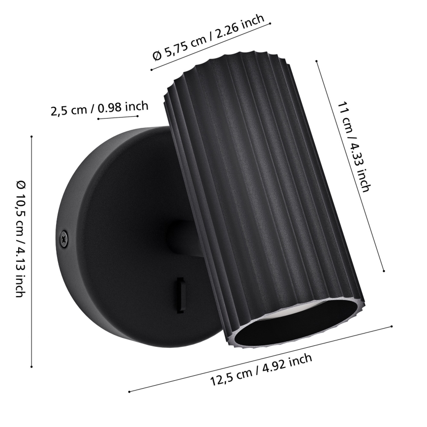 Eglo - Стенно спот осветително тяло 1xGU10/5W/230V черно