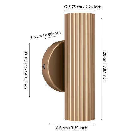Eglo - Стенно осветително тяло 2xGU10/5W/230V златно