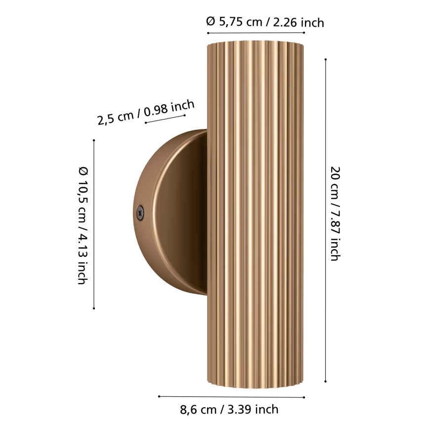 Eglo - Стенно осветително тяло 2xGU10/5W/230V златно