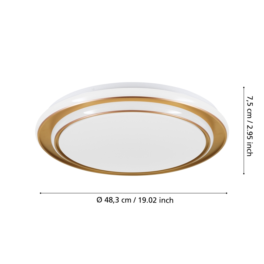 Eglo - LED таванно осветително тяло LED/36W/230V 2700/4000/6500K Ø 49 см златисто