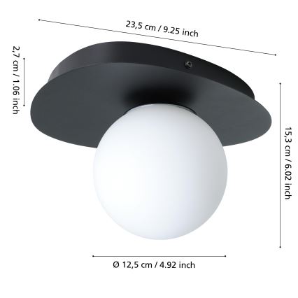 Eglo - LED стенно осветително тяло за баня 1xG9/4,2W/230V IP44 черно