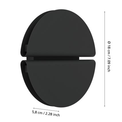 Eglo - LED външно стенно осветително тяло LED/4,5W/230V 2700/4000/6500K IP44 черно