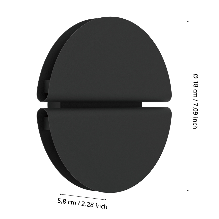 Eglo - LED външно стенно осветително тяло LED/4,5W/230V 2700/4000/6500K IP44 черно