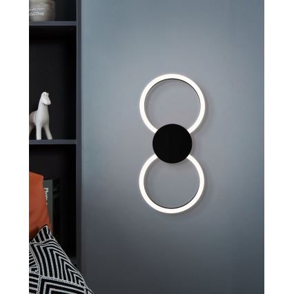 Eglo - LED стенна лампа LED/20W/230V + LED/0,91W черна