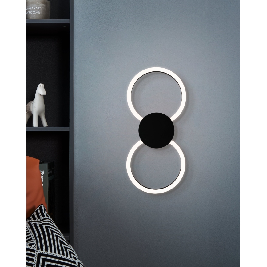 Eglo - LED стенна лампа LED/20W/230V + LED/0,91W черна