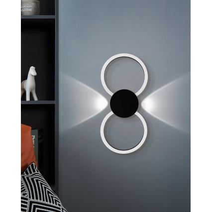 Eglo - LED стенна лампа LED/20W/230V + LED/0,91W черна