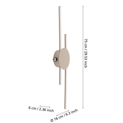 Eglo - LED стенен аплик LED/20W/230V + LED/0,91W бежов