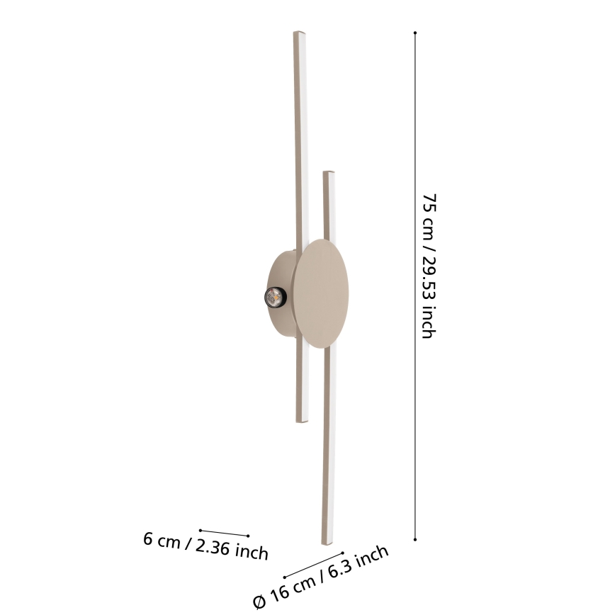 Eglo - LED стенен аплик LED/20W/230V + LED/0,91W бежов