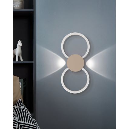 Eglo - LED стенно осветително тяло LED/20W/230V + LED/0,91W бежово