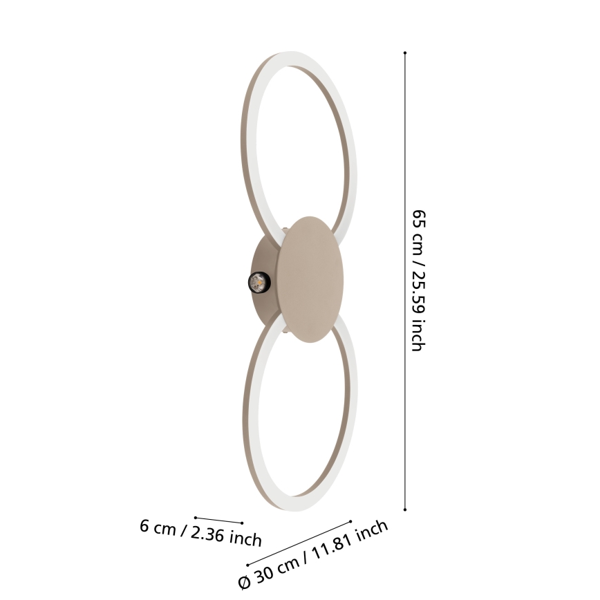 Eglo - LED стенно осветително тяло LED/20W/230V + LED/0,91W бежово