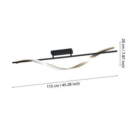 Eglo - LED плафон LED/20W/230V 2700/4000/6500K черно/златно