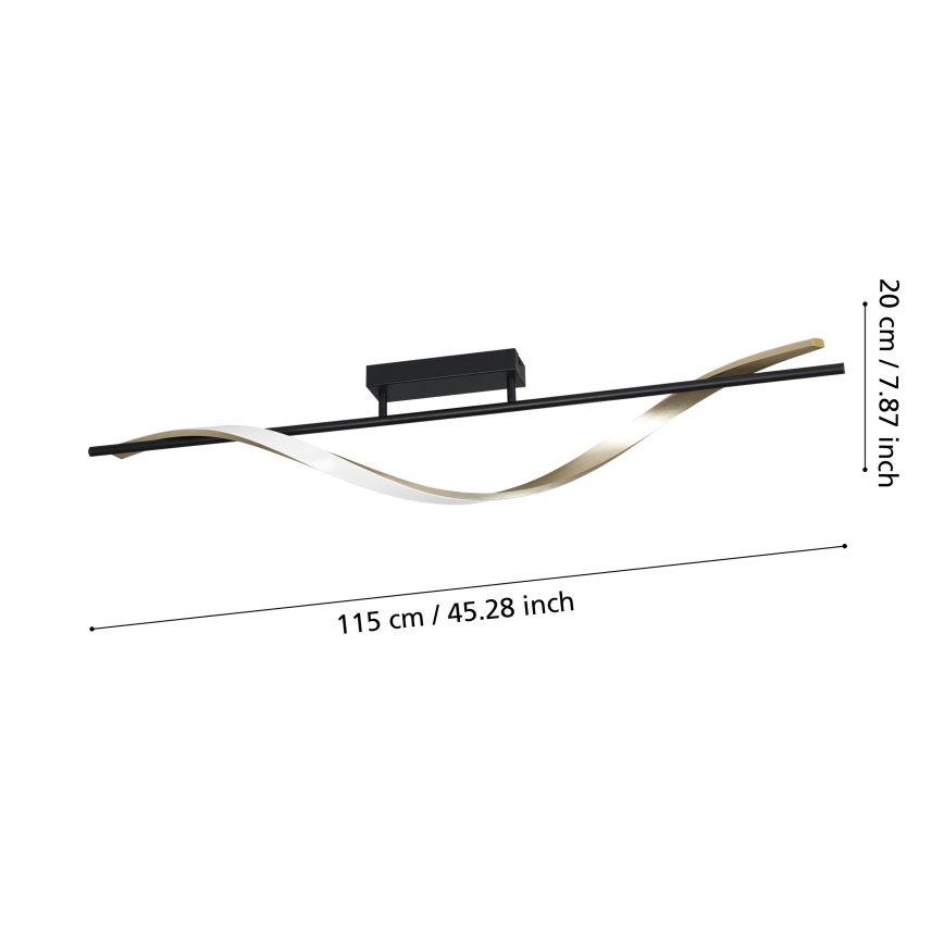 Eglo - LED плафон LED/20W/230V 2700/4000/6500K черно/златно