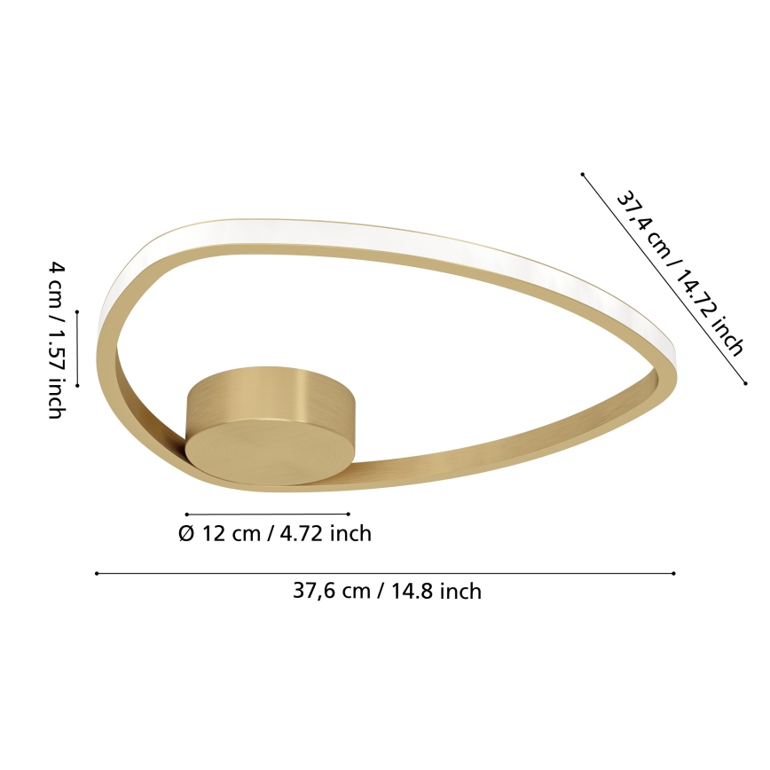 Eglo - LED таванно осветително тяло LED/9,7W/230V диаметър 37,5 см златисто