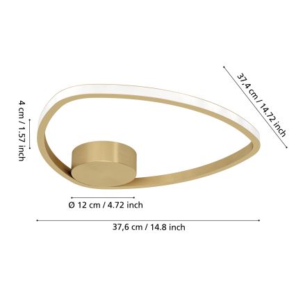 Eglo - LED таванно осветително тяло LED/9,7W/230V 2700/4000/6500K диаметър 37,5 см златисто