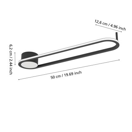 Eglo - LED таванно осветително тяло LED/24W/230V 2700/4000/6500K черно