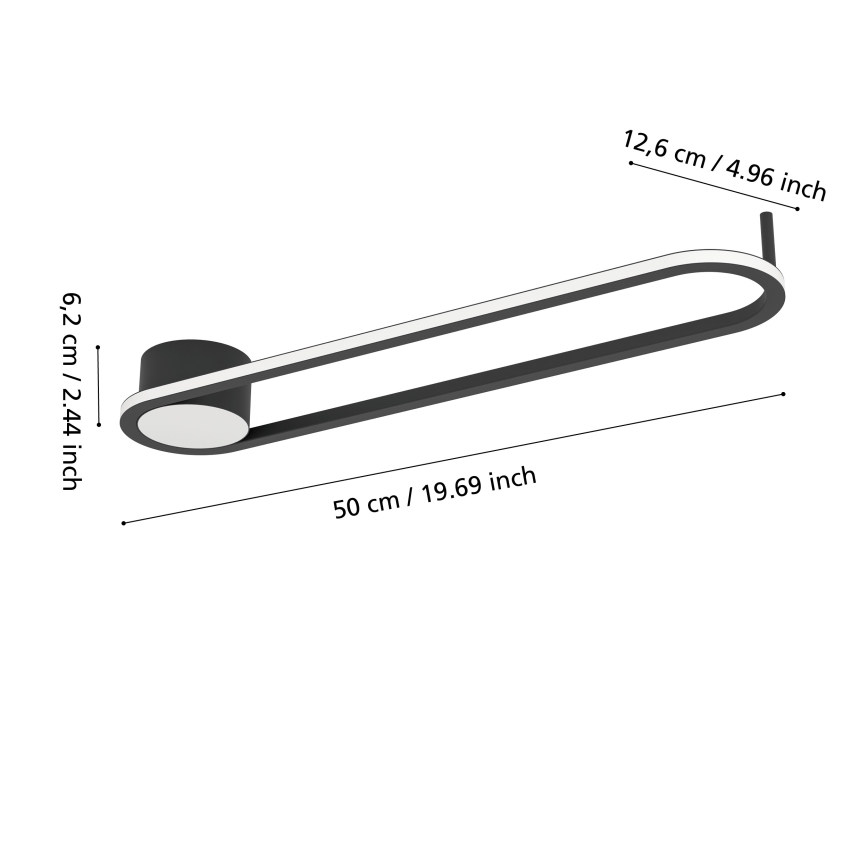Eglo - LED таванно осветително тяло LED/24W/230V 2700/4000/6500K черно