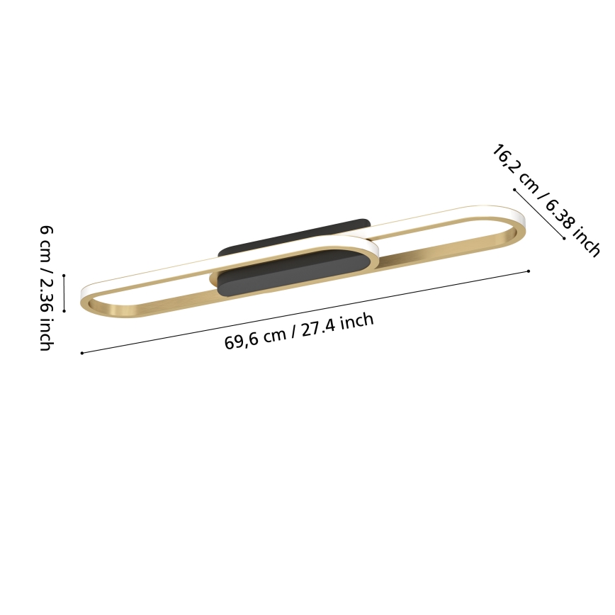 Eglo - LED таванен плафон LED/20W/230V 2700/4000/6500K златист
