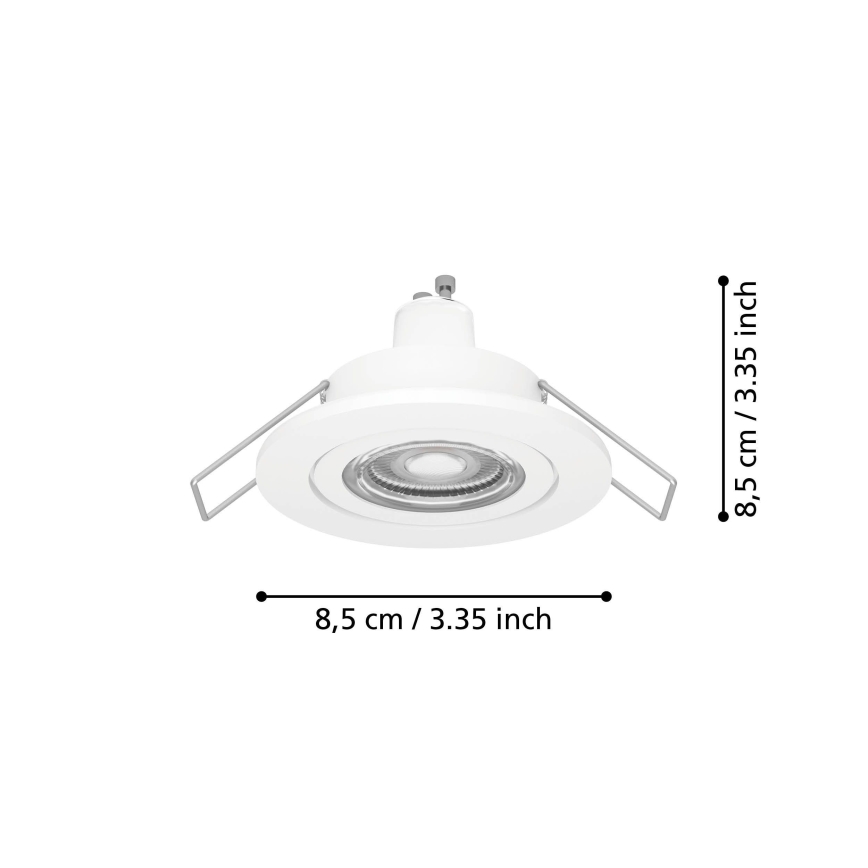 Eglo - LED вградено точково осветително тяло за баня, 1xGU10/4,5W/230V, IP44, бяло