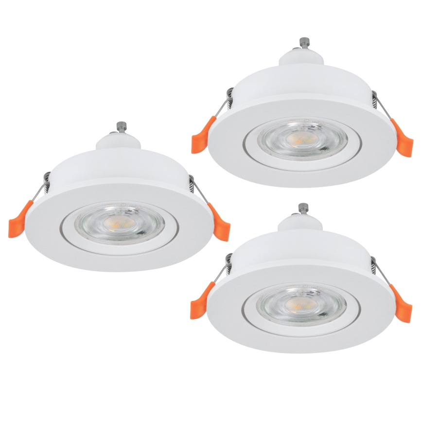 Eglo - КОМПЛЕКТ 3x LED вградени точкови осветителни тела 1xGU10/4,5W/230V бяло