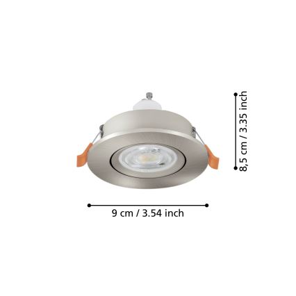 Eglo - LED вградено точково осветително тяло 1xGU10/4,5W/230V матов хром