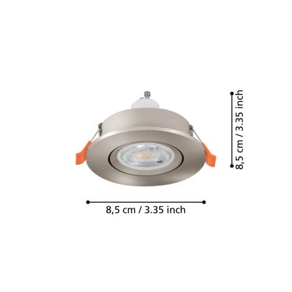 Eglo - LED вградено точково осветително тяло за баня 1xGU10/4,5W/230V IP44 матов хром