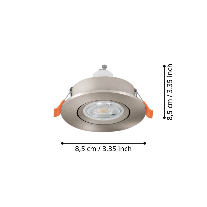 Eglo - LED вградено точково осветително тяло за баня 1xGU10/4,5W/230V IP44 матов хром