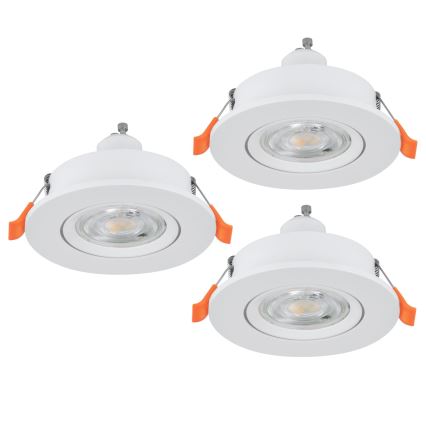 Eglo - КОМПЛЕКТ 3x LED вградени точкови осветителни тела 1xGU10/4,5W/230V бели