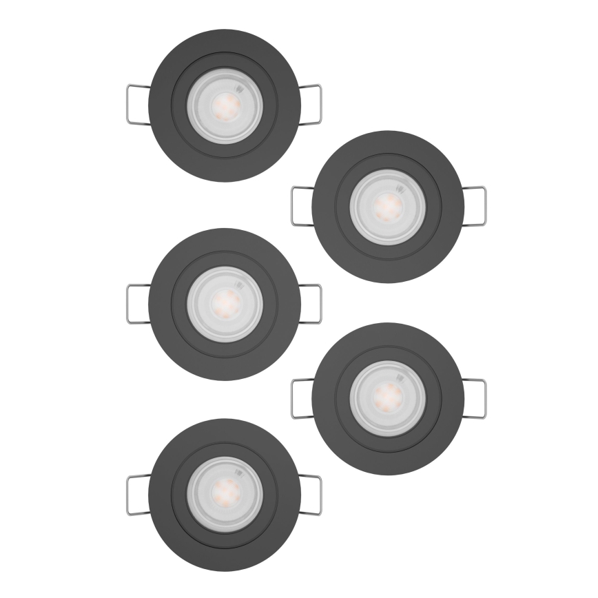 Eglo - Комплект от 5 бр. вградени LED точкови осветителни тела LED/4,8W/230V 2700/4000/6500K черни