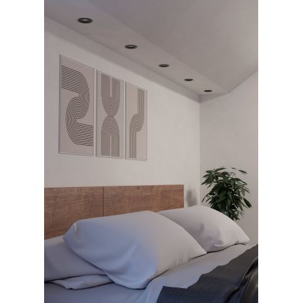 Eglo - Комплект от 5 бр. вградени LED точкови осветителни тела LED/4,8W/230V 2700/4000/6500K черни