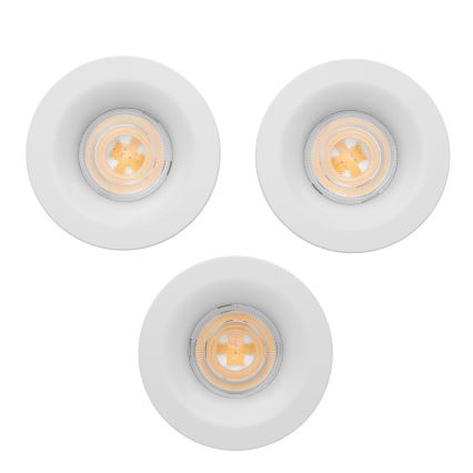 Eglo - Комплект от 3 LED вградени осветителни тела за баня LED/4,9W/230V 2700/4000/6500K Ø 8,8 cm IP65 бяло