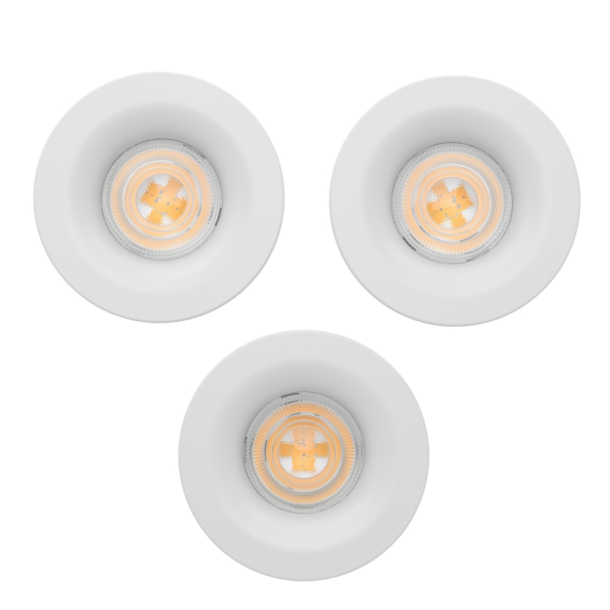 Eglo - Комплект от 3 LED вградени осветителни тела за баня LED/4,9W/230V 2700/4000/6500K Ø 8,8 cm IP65 бяло