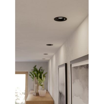 Eglo - Комплект от 3 вградени LED осветителни тела за баня LED/4,9W/230V 2700/4000/6500K Ø 8,8 см IP65 черни