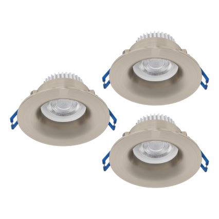 Eglo - Комплект 3x LED вградени таванни осветителни тела за баня LED/4,9W/230V 2700/4000/6500K диам. 8,8 cm IP65 матов хром