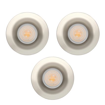 Eglo - Комплект 3x LED вградени таванни осветителни тела за баня LED/4,9W/230V 2700/4000/6500K диам. 8,8 cm IP65 матов хром