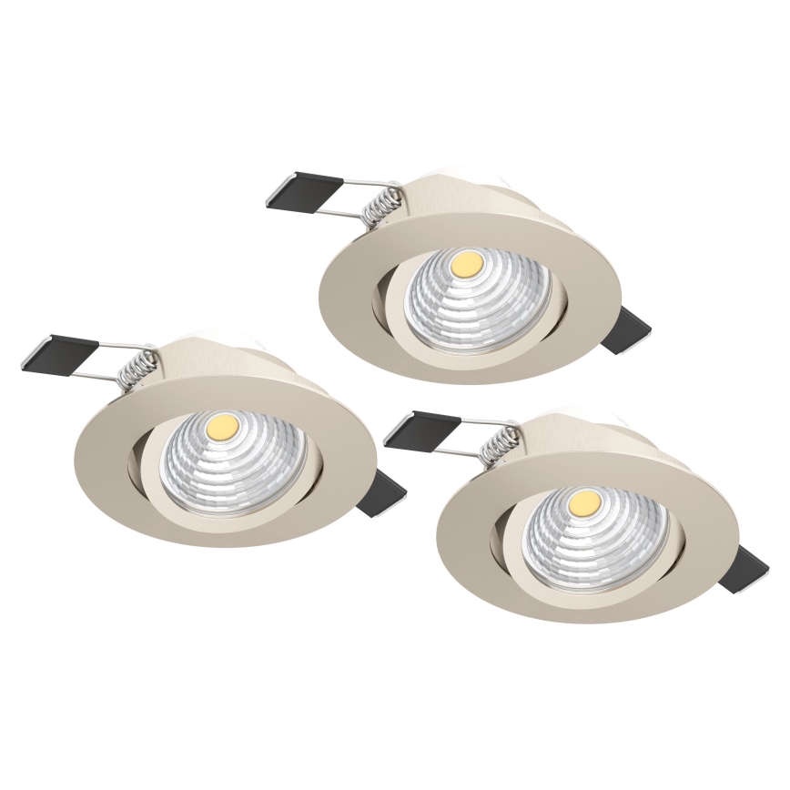 Eglo - Комплект от 3 димируеми вградени LED осветителни тела LED/6,4W/230V Ø 8,8 см матов хром