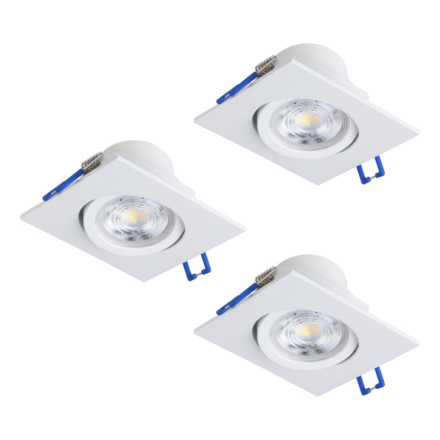 Eglo - Комплект от 3 димируеми вградени LED осветителни тела LED/4,8W/230V 8,8x8,8 cm бели